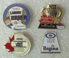 4 BRIER CURLING PINS (1980/82/92)