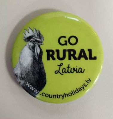 Button ''Go RURAL Latvia'', Anstecker, Anstecknadel, Werbeartikel, Sammelbutton