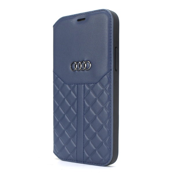 Audi Iphone 12 Mini Q8 Serie Genuine Leather Ledertasche Book Case Blau-image