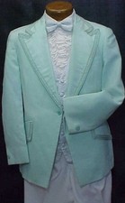 VINTAGE AFTER SIX TEAL  BRAID MENS  BOYS TUXEDO JACKET or 4pc TUX RETRO PROM