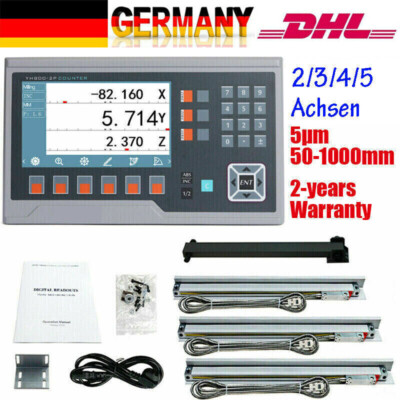 3/4/5 Achsen Digitalanzeige DRO 5µm TTL lineare Skala Scale Fräsdrehmaschine CNC