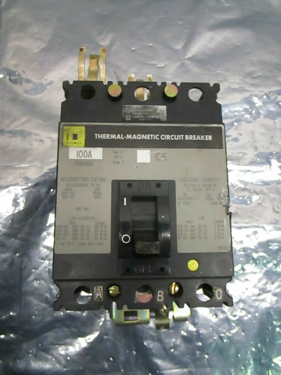 Thermal magnetic circuit breaker ZZ-6778, 3-pole unit, 100A