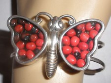 Pulsera mariposa de diseño de plata esterlina 950 Joyas Vivac Perú vintage única