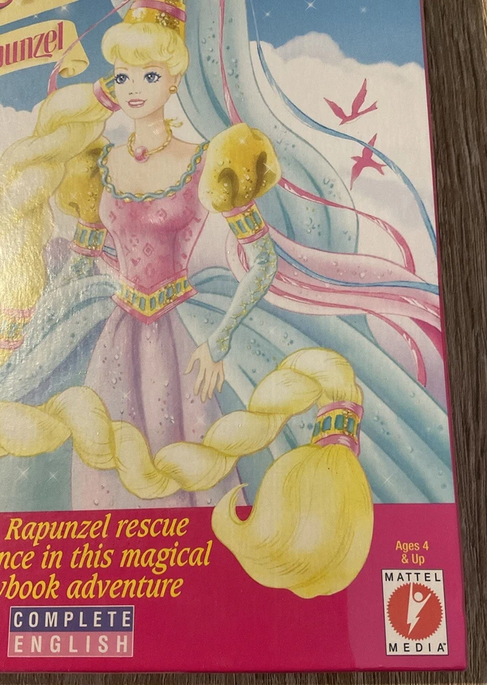 Retro Barbie Magic Fairy Tales 1996 Sealed CD-ROM Barbie as Rapunzel Big Box  - Image 4 of 4