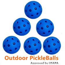 6-Pack Blue Outdoor Pickleballs Set Family Sport USAPA Standard Lot of 6 Balls