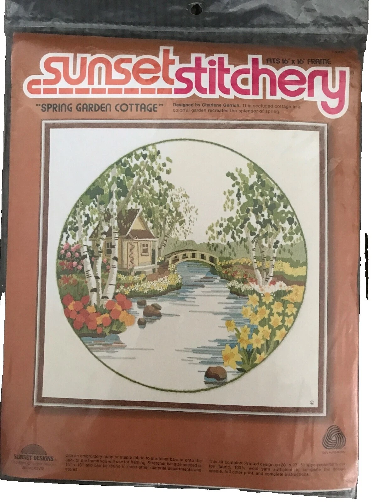 Sunset Stitchery Home & Garden bordado crewel