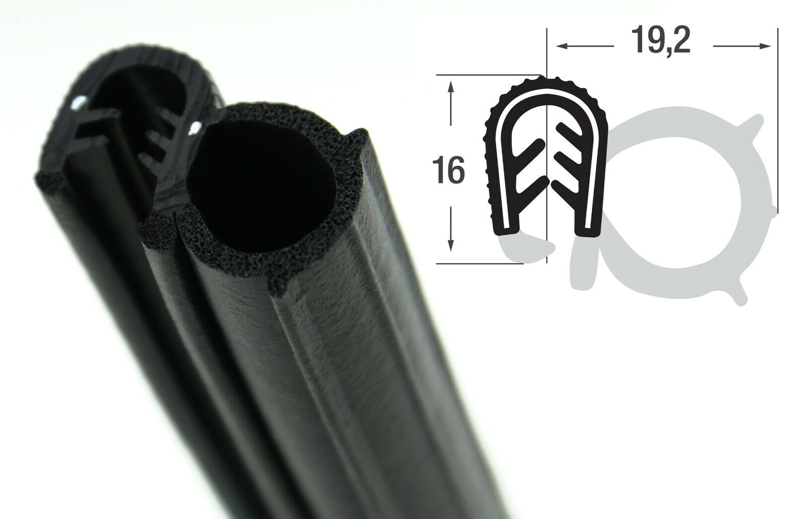 DS27 - Kantenschutz Dichtungsprofil Dichtung PVC/ EPDM - für 4-6 mm