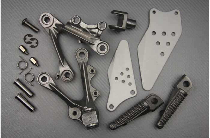 Platines repose-pieds avant alu moto Kawasaki ZX6R ZX600R 2009-2012