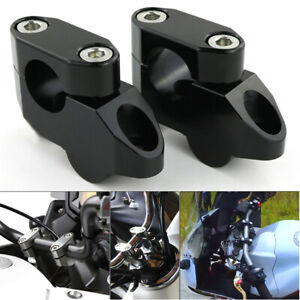 1 Pair Black Aluminum Motorcycle Handlebar Risers Kit For 22mm 7//8in Handle Bars