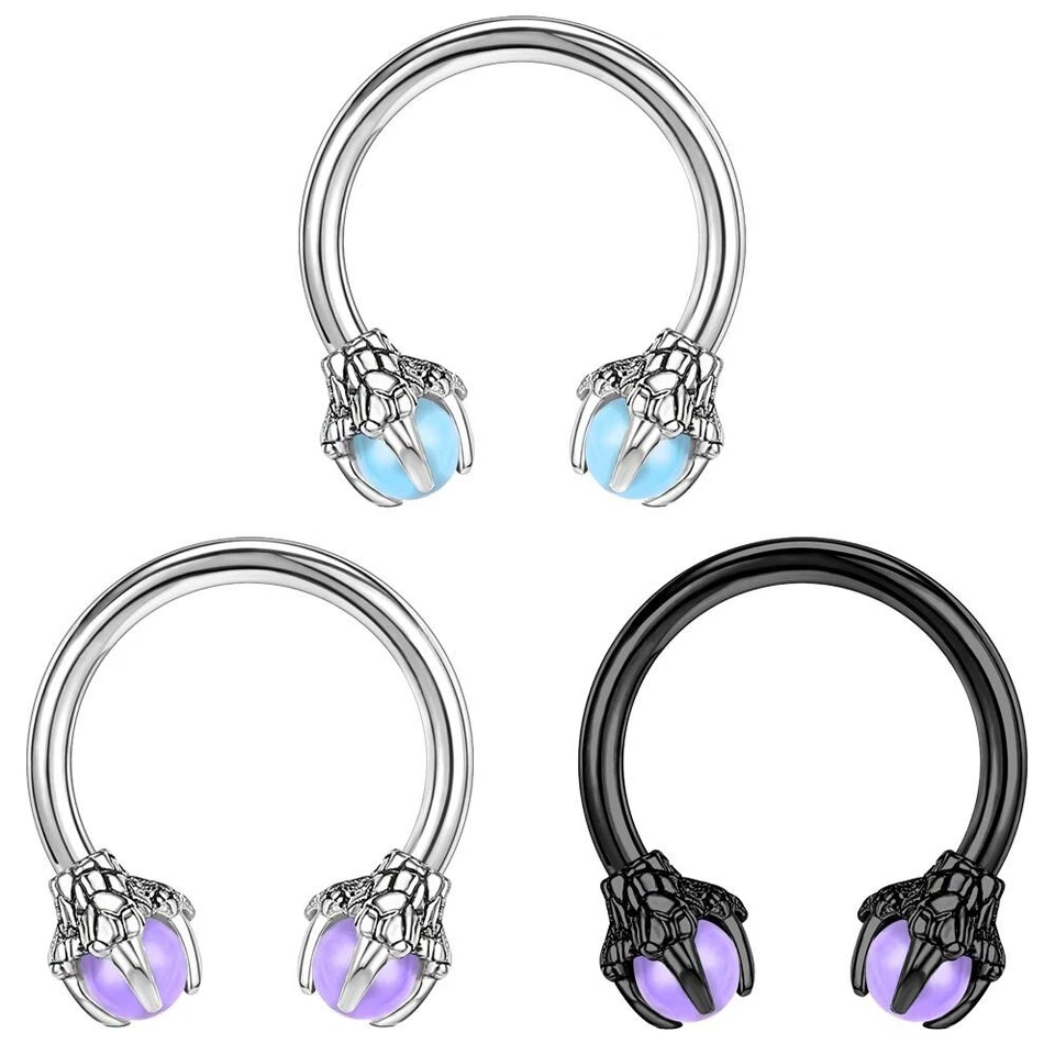 3 Pcs 16G Stainless Steel Ear Stud Dragon Claws Belly Rings Lip Eyebrow Piercing - Image 3 of 4