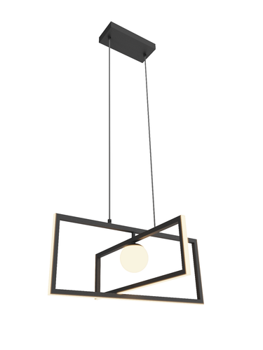 LED Pendant Light Modern Square Contemporary Chandelier Glass Globe Dimmable ETL - Picture 13 of 13