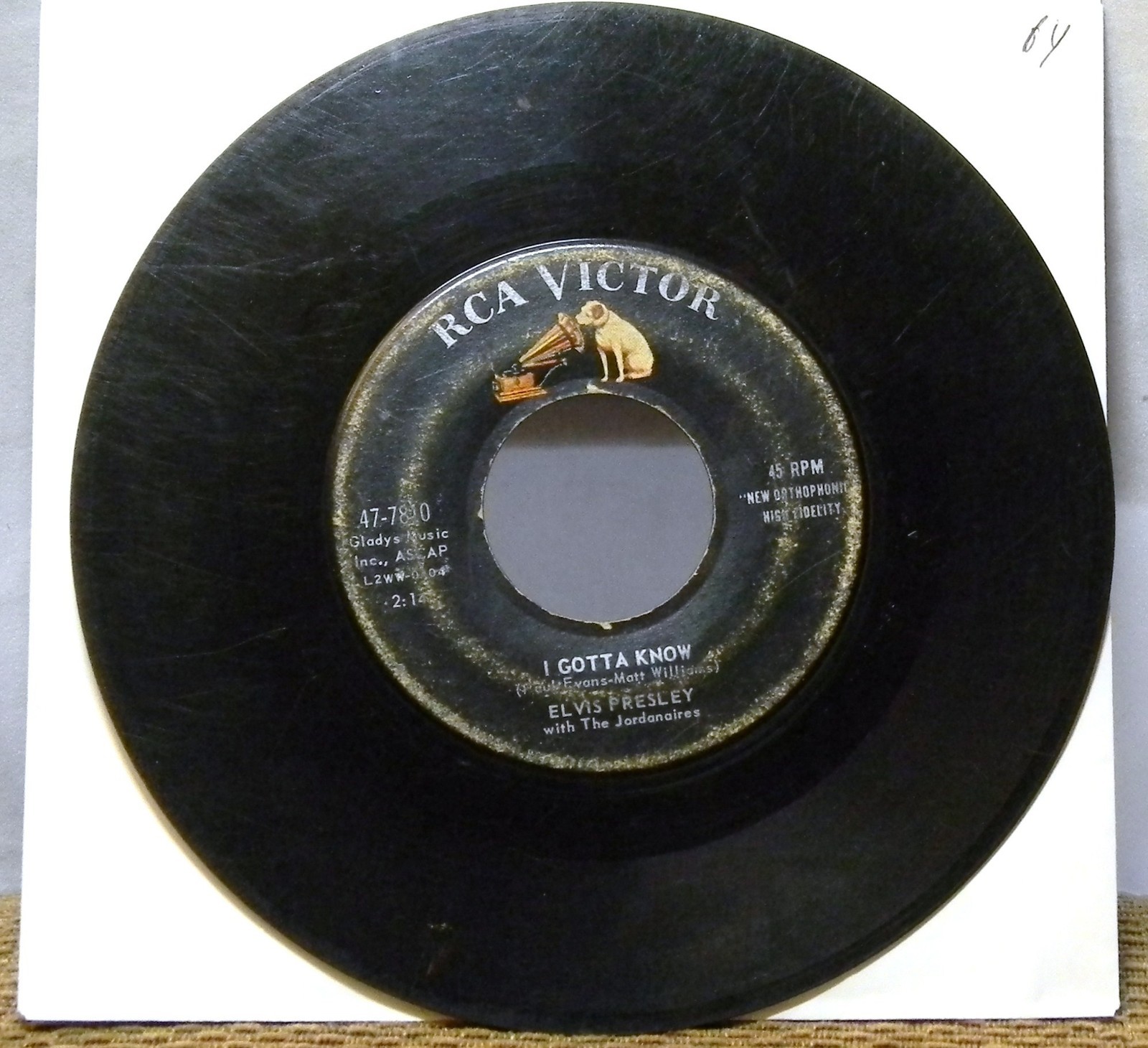 ELVIS PRESLEY I GOTTA KNOW / ARE YOU LONESOME TONIGHT 45 RPM RECORD 030 ...