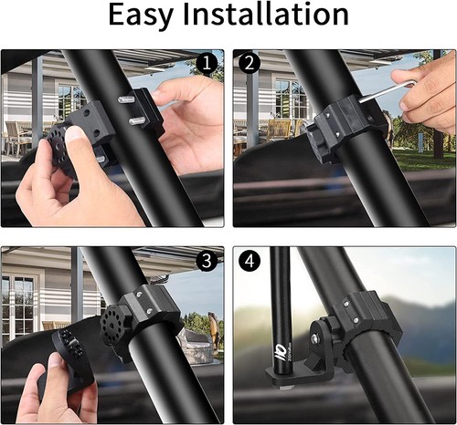 2X Whip Light Mount Flag Bracket 1.75"-2" Adjustable For Polaris RZR Ranger X3 - Picture 8 of 17