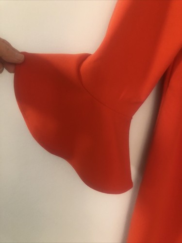 ECI New York Tomato Red Poly Blend Crepe A-line Dress Size 8 NWT - 第 3/6 張圖片