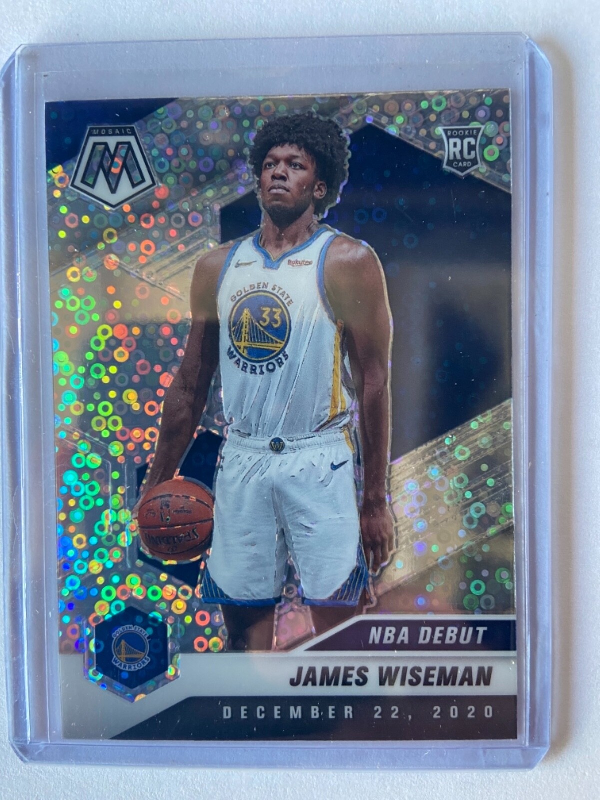2020-21 Mosaic James Wiseman NBA Debut Disco Prizm Rookie Card #266 Warriors RC