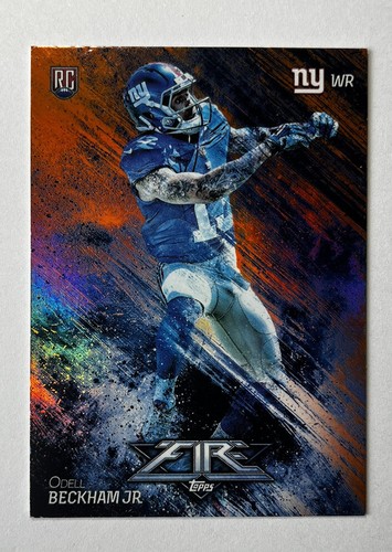 2014 Topps Fire Odell Beckham Jr. Rookie Card RC RAINBOW FOIL #119 NY ...