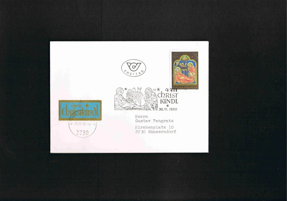 Österreich " Weihnachten 1990 "  4411 Christkindl 30.11.1990 - echt gelaufen !! - Bild 1 von 1