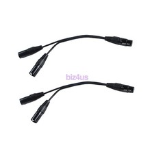 3Pin XLR Female Jack To Dual 2 Male Plug Y Splitter Cable Adapter Microphone USA