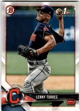2018 Bowman Draft #BD-8 Lenny Torres Cleveland Indians 1st