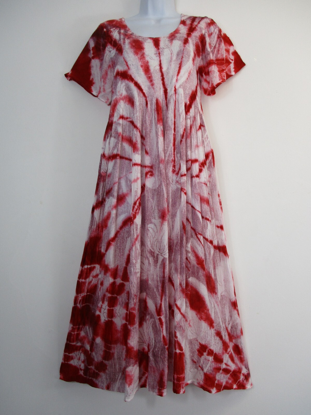 Mujer 100% Viscosa Fruncido Boddice Vestido de Verano 5colsMidi Largo Unitalla: