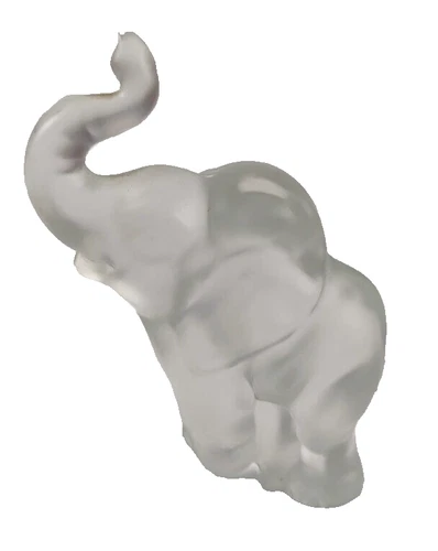 Fenton Frosted Glass Elephant Figurine 4"