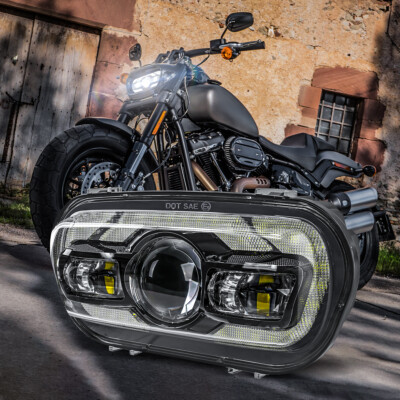 Fit for Fat Bob 2008-2017 Brightest LED Headlight Hi/Lo Sealed Beam DRL Lamp DOT