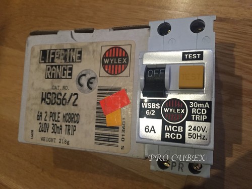 WYLEX LIFELINE RANGE 6A 2 POLE 30MA MCB RCD WSBS6/2 - Picture 2 of 2