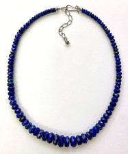 HSN Jay King Sterling Silver Graduated Lapis Faceted Bead 18