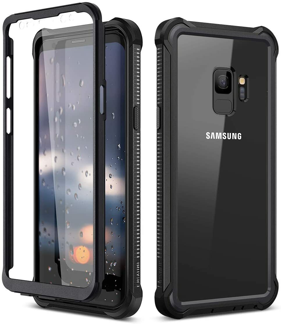 Galaxy S9 Case with Screen Protector Clear Military Grade Rugged 360 Full Body