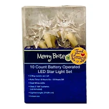 Merry Brite 10 Count Battery Operated LED Star Light Set-Four Packs