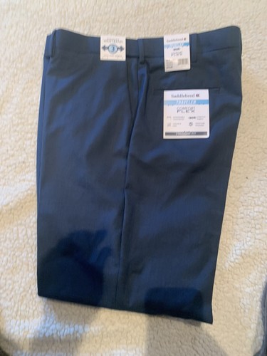 Saddlebred Men Dress Pant Blue Comfort 