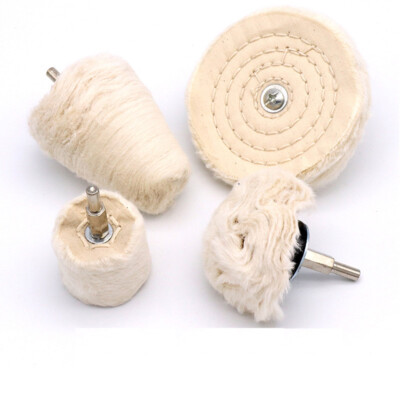 White Cloth Cylindrical Polishing Wheel – 60mm Cotton Drill Attachment For Metal, Jewelry, Hardware & Plastic – Durable Thread Design (Cylindrical Type, 60mm)
