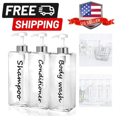 21oz Shampoo Dispenser - Refillable Shampoo and Conditioner Bottles Clear, Se...
