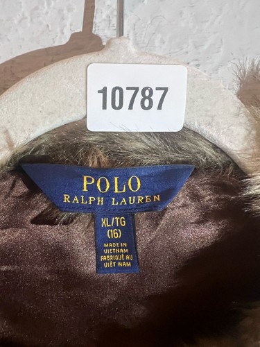 Polo Ralph Lauren Girls Faux Fur Vest Coat Size XL (16) Brown Tan - Picture 3 of 9