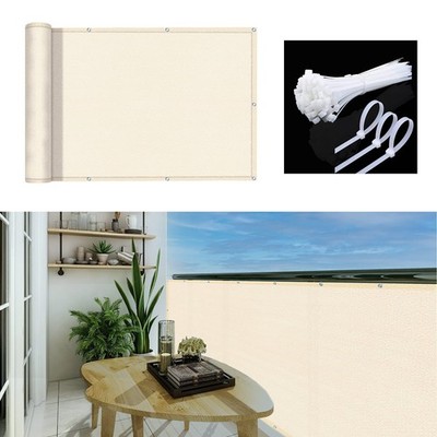 3'x10'Balcony Privacy Screen Cover Fence Cover UV Protection Weatherproof Win...