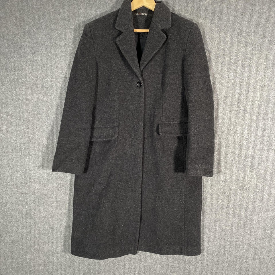 Alvina Coat Womens 1 Grey Wool Cashmere Mid Length Single Breasted Italy Winter