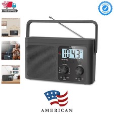 AM FM Radio Portable - Shortwave Radio Battery Powered or Plug in Wall for Ho...