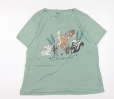 Disney Women's Green Bambi T-Shirt XL Casual