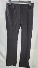 AMANDA  CHELSEA -Womens Flat Front Low Rise Straight Leg Black Pants - Size 2