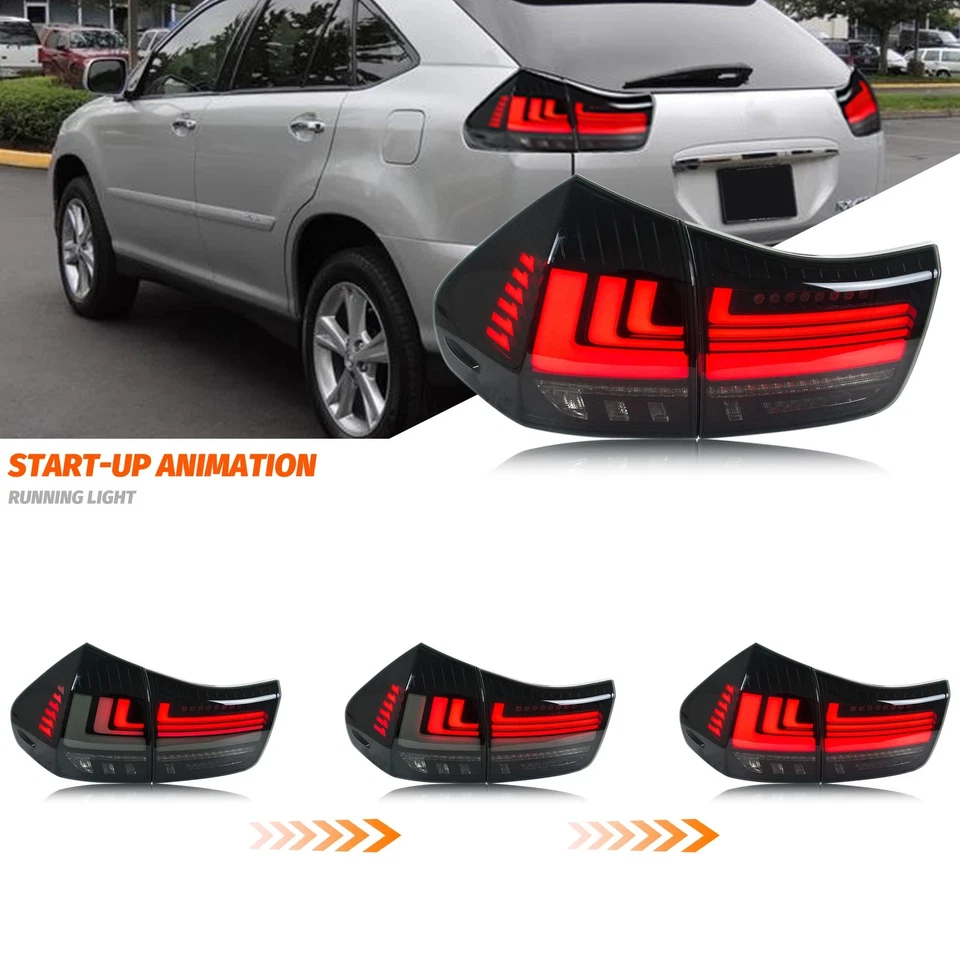 LED Sequential Tail Lights Fits 2004-2009 Lexus RX330 RX350 RX400h Rear Lamps Foto 3 de 4