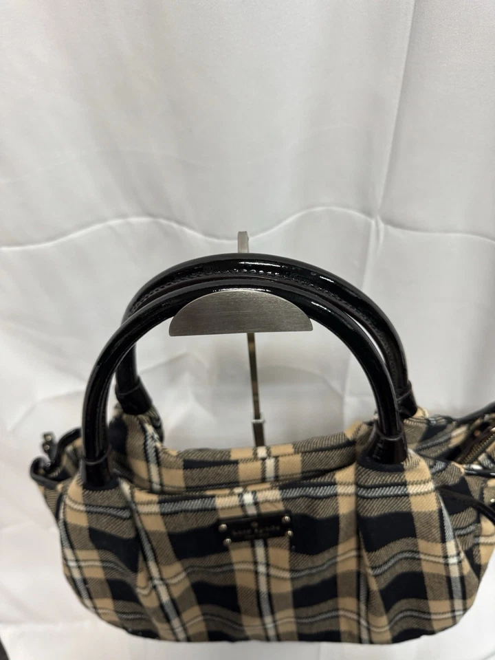 Auténtico Bolso de Mano Kate Spade - PXRU2878 Negro Beige Multi Charol Lana Foto 4 de 4