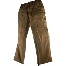 Carhartt B136 BRN Double Knee Pants 38x30 USA Made Brown Duck Workwear
