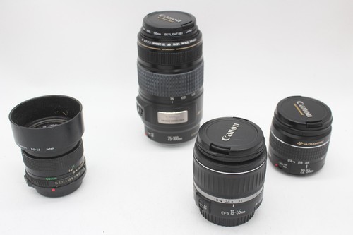 F x4 Vintage Canon Kamera Objektive inkl. 18-55mm, 75-300mm, 22-55mm etc
