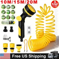 Water Hose Flexible Self-coiling EVA Recoil Garden Water Hose 10 Modes Sprayer