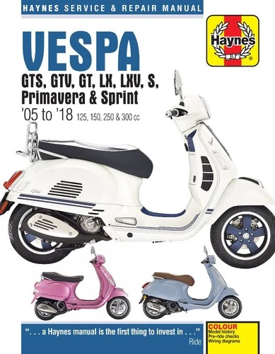 Vespa Scooters (2005-2018) Repair Manual Haynes