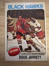 1975-76 O-Pee-Chee Doug Jarrett Chicago Blackhawks Card #333 Traded Variant