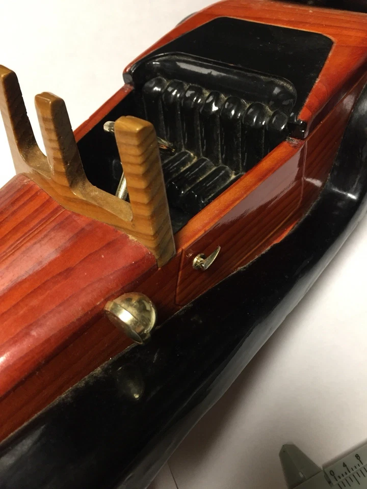 15 Inch Vintage Die Cast and Wood Crafter Hand Made Convertible Car - Image 2 of 4