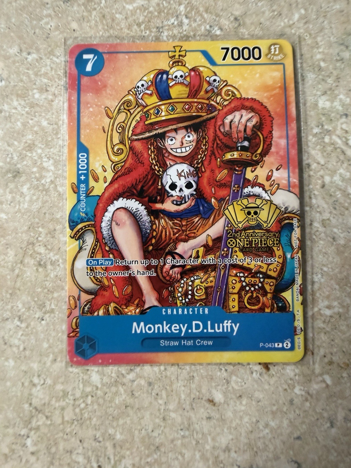 OPTCG Monkey.D.Luffy P-043 Promo 2nd Anniversary Card