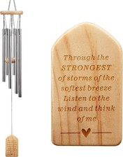Sympathy Wind Chimes Memorial Gifts for Loss of a Loved One in Memory Silver