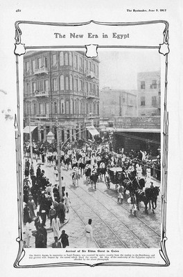 ÄGYPTEN Ankunft von Sir Eldon Gorst in Kairo - antiker Druck 1907